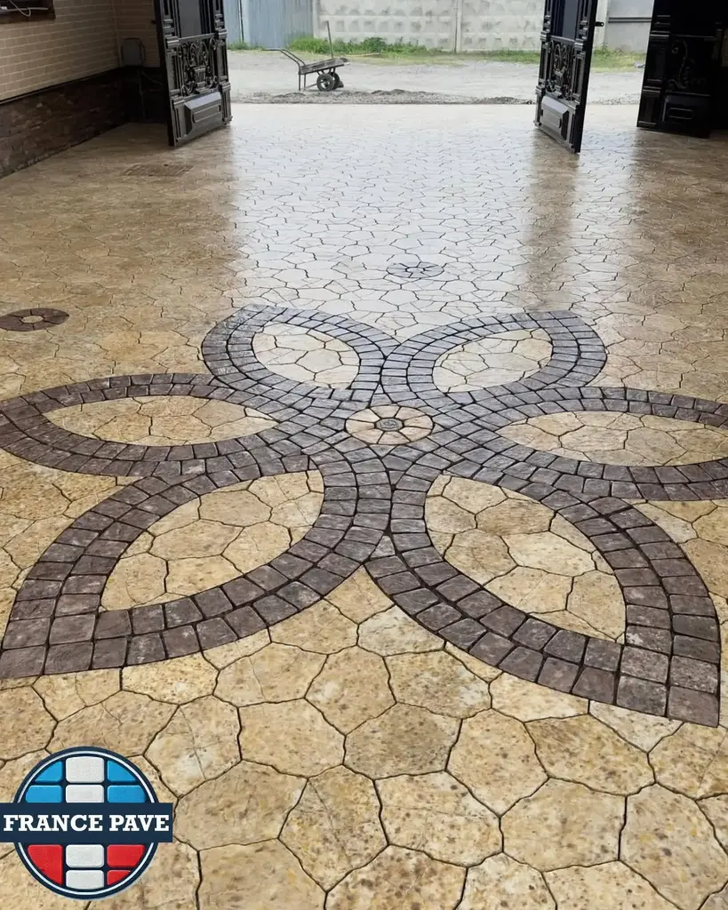 Hot stone effect paving